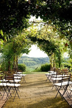 ceremony view in a hamlet for wedding in tuscany