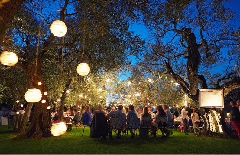 wedding dinner in a country villa in tuscany