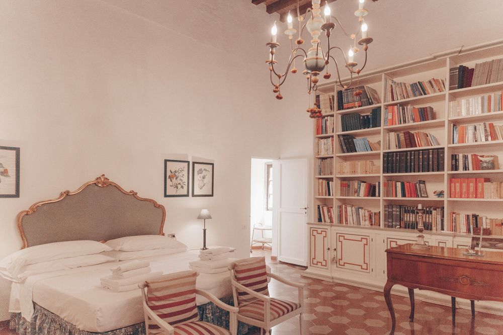 Bedroom at romantic villa in Tuscany