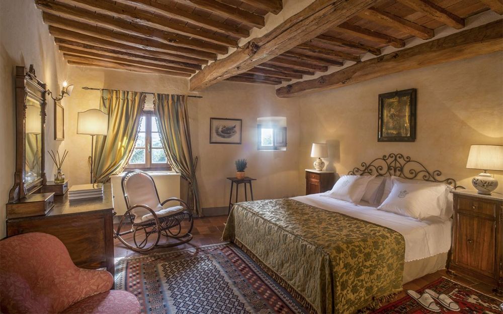 Bedroom at wedding castle in Siena