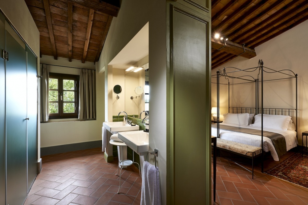 Bedroom at wedding rustic villa in Tuscany