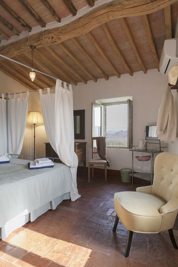 Bedroom at wedding villa in Chianti