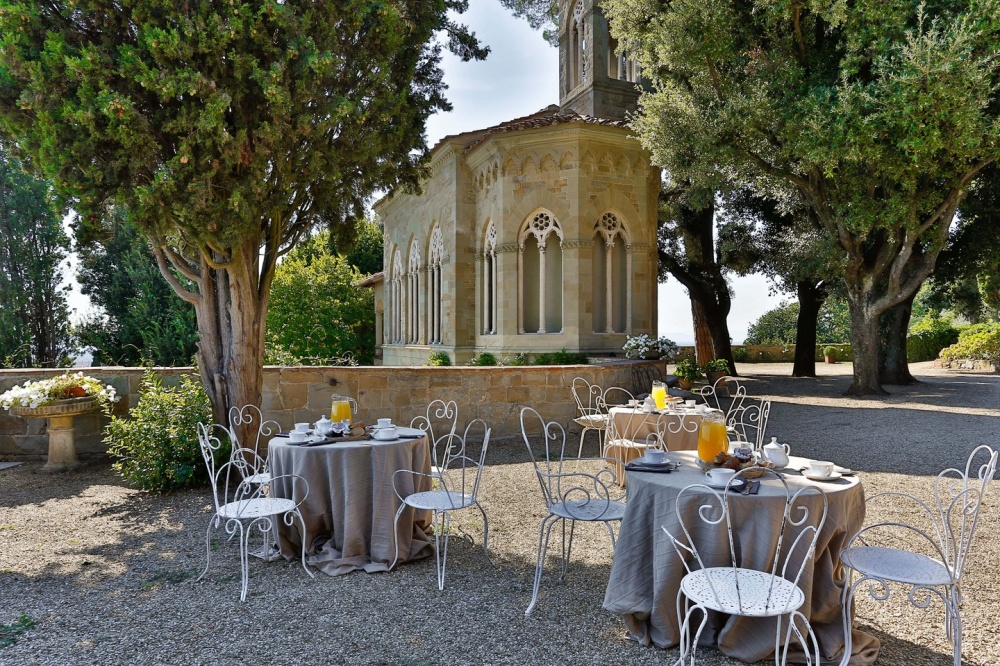Breakfast in the garden of luxury private villa