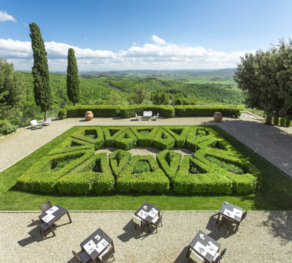 terrace view in a castle for weddings