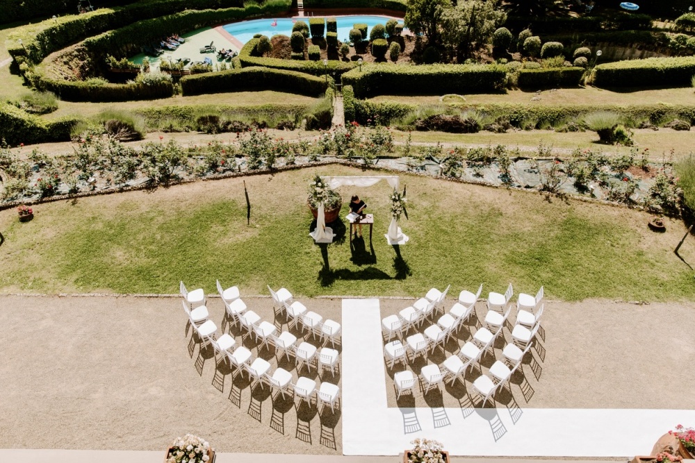 Ceremony at wedding villa in Florence