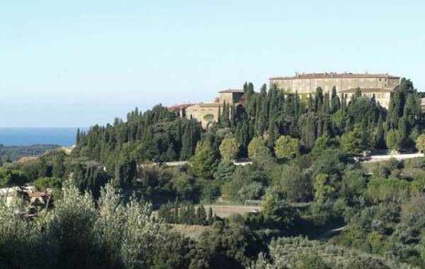 aerial view of a castle for destination wedding