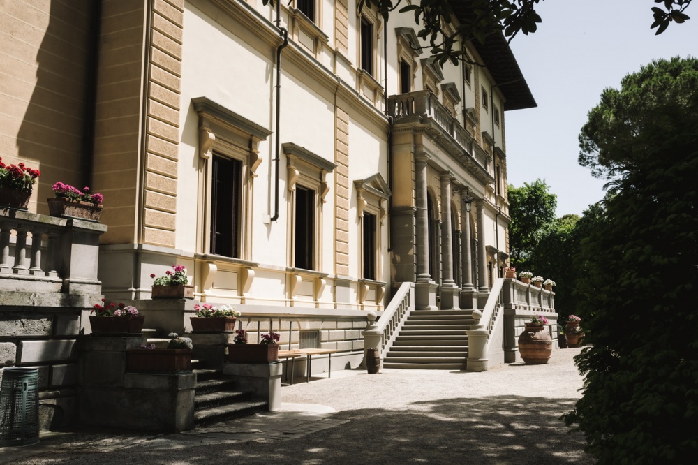External stairs of wedding villa in Florence