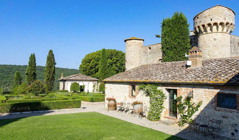 Garden of the Medieval castle in Tuscany