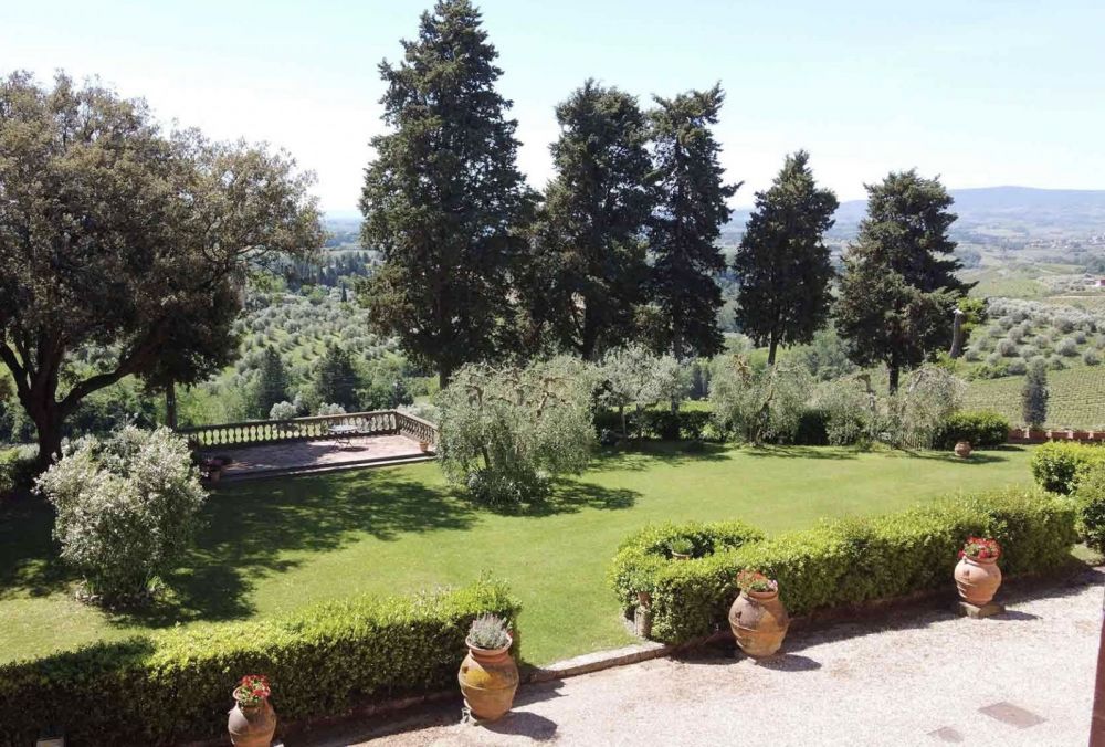 Garden at romantic villa in Tuscany