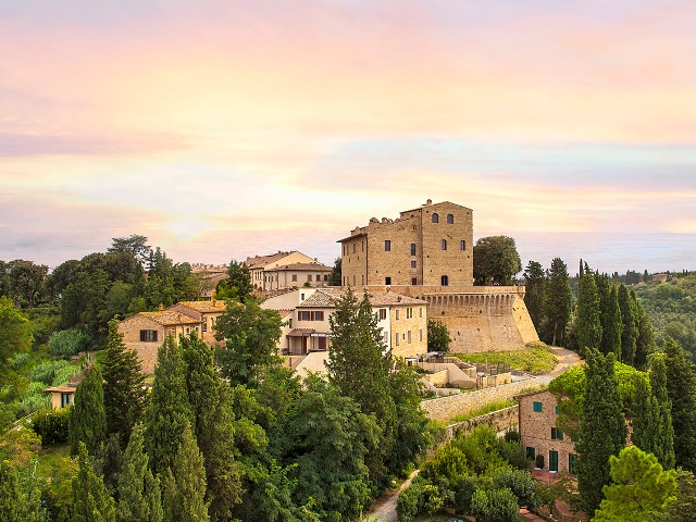 aerial view of a luxury wedding resort for hindu weddings in tuscany