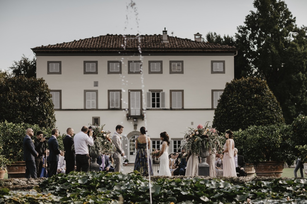 Indian wedding cocktail setting in a villa in tuscany