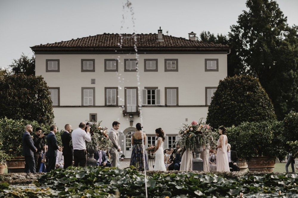 indian wedding cocktail setting in a villa in tuscany