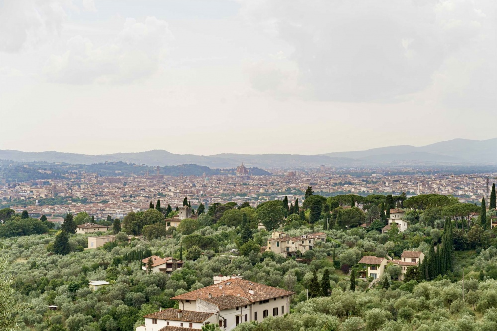 Panoramic view of Florence from the Tuscan wedding villa