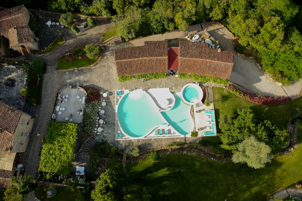Panoramic view of the Tuscan wedding hamlet