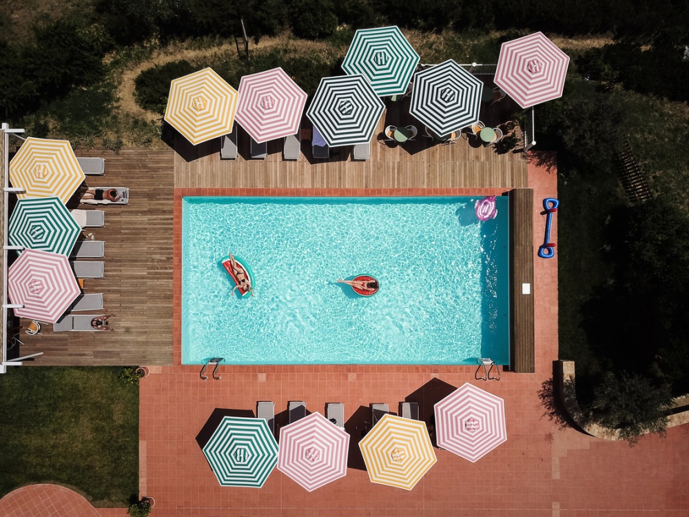 Pool at organic farmhouse for weddings in Tuscany