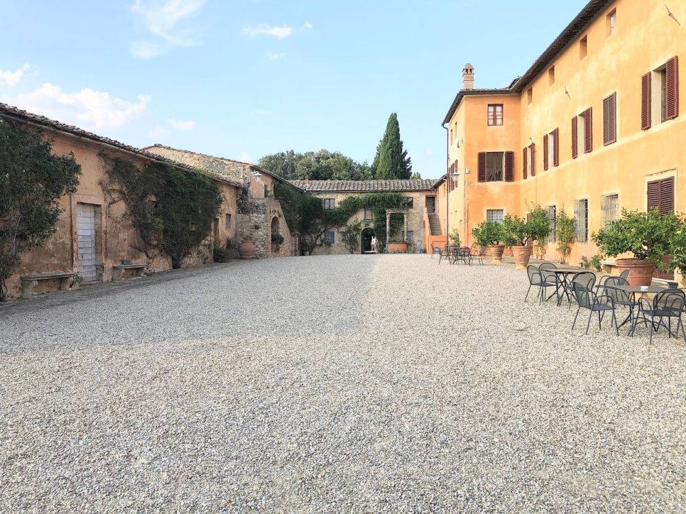 Square at the wedding villa in Siena