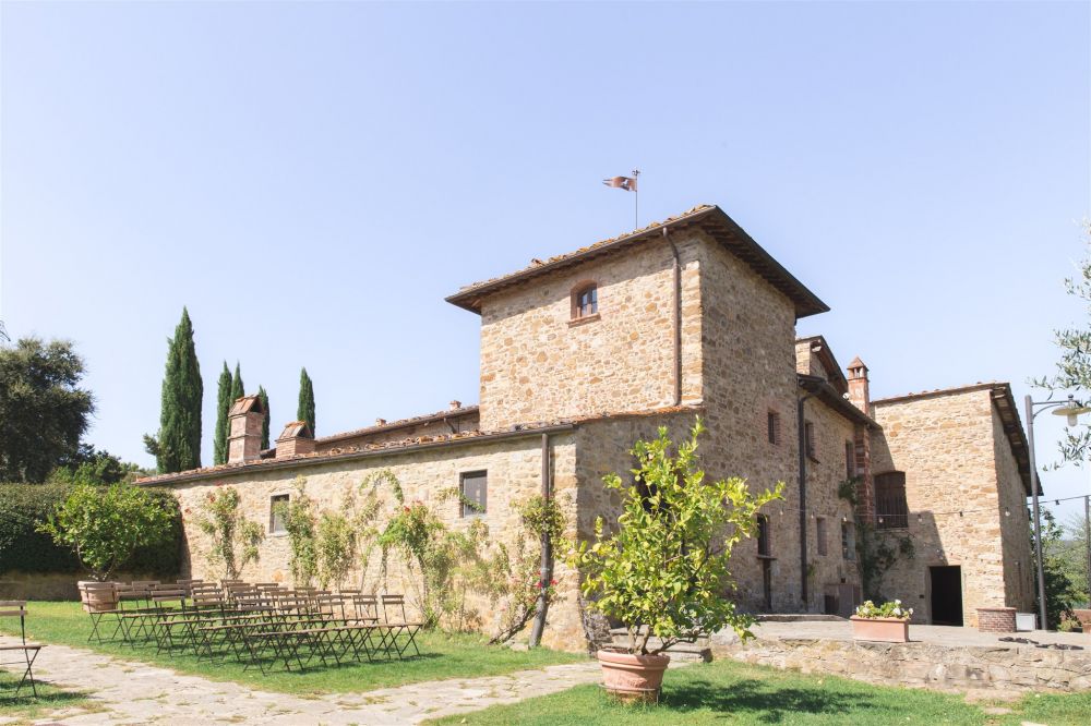 Stone house at wedding hamlet in Siena