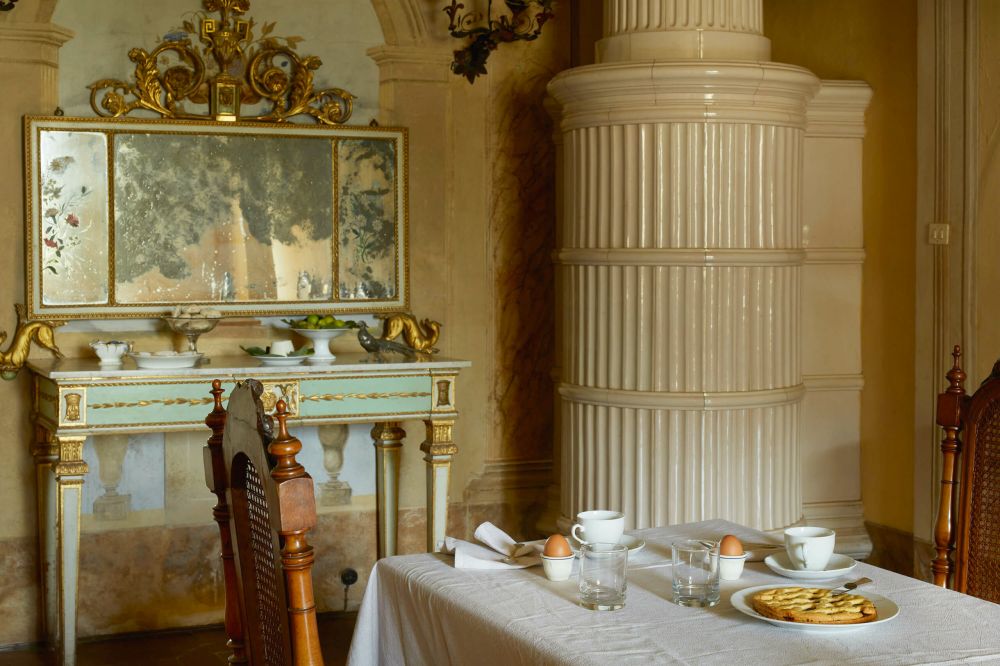 Stove at elegant wedding villa in Siena