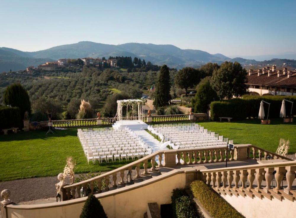 symbolic wedding with view in florence