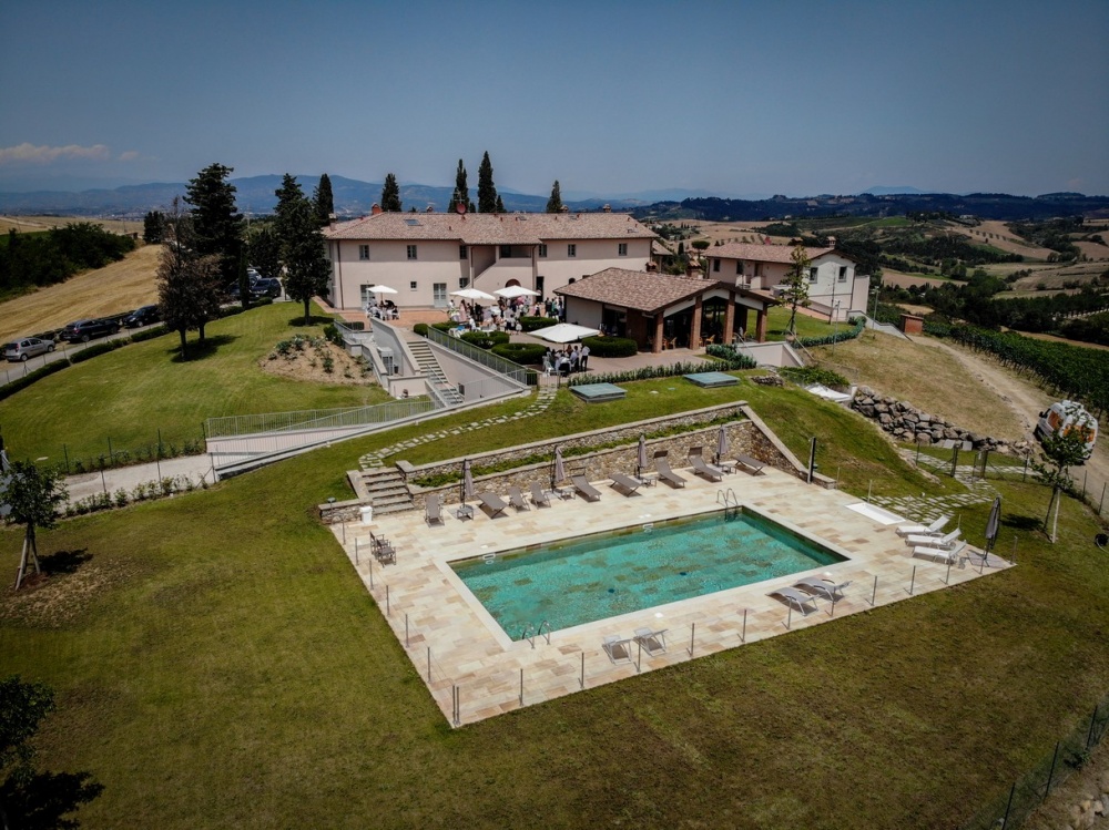 outdoor view of a wedding villa