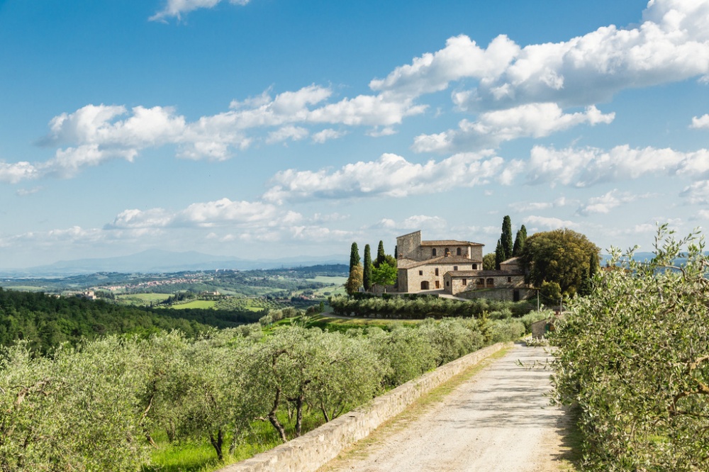 View of castle for weddings in Tuscany