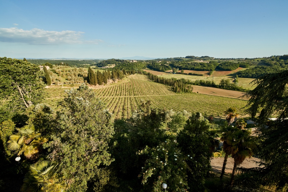 View of the countryside at wedding hamlet in Tuscany