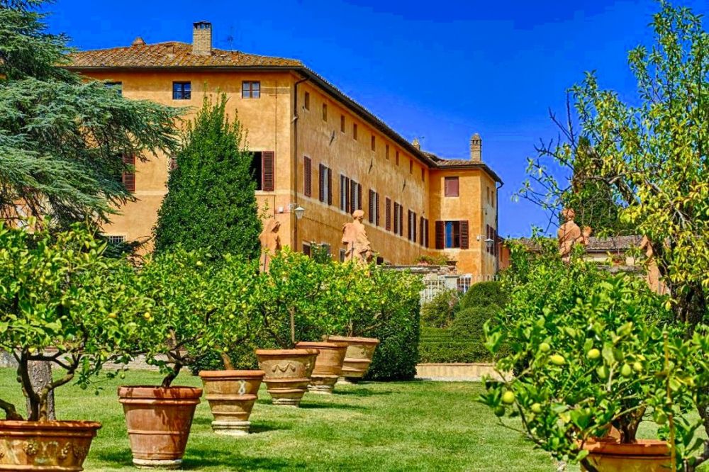 View from the garden at the wedding villa in Siena