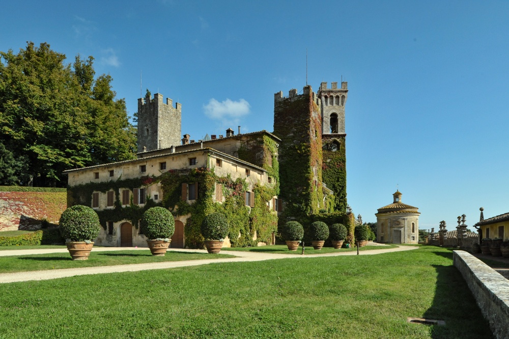 View of luxury castle in Siena