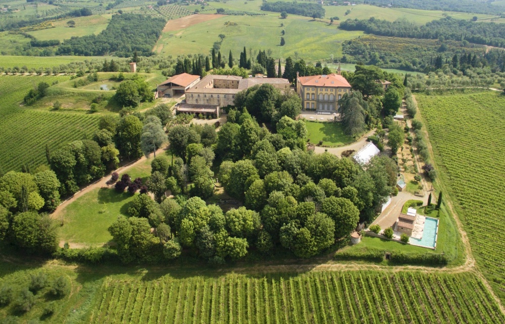 View of wedding hamlet in Tuscany