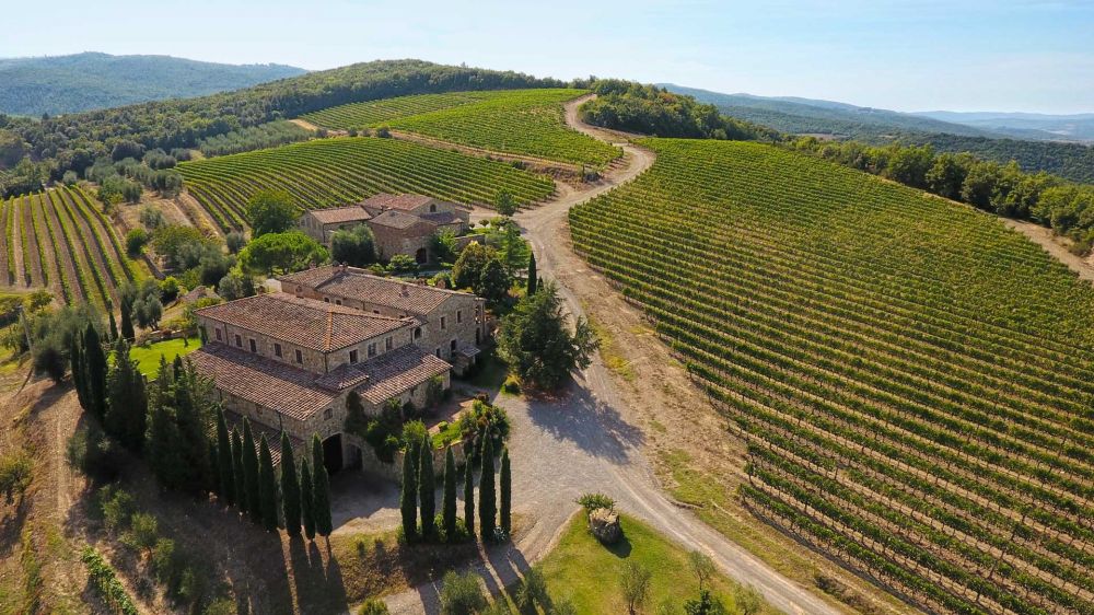 View of wine resort for weddings in Tuscany