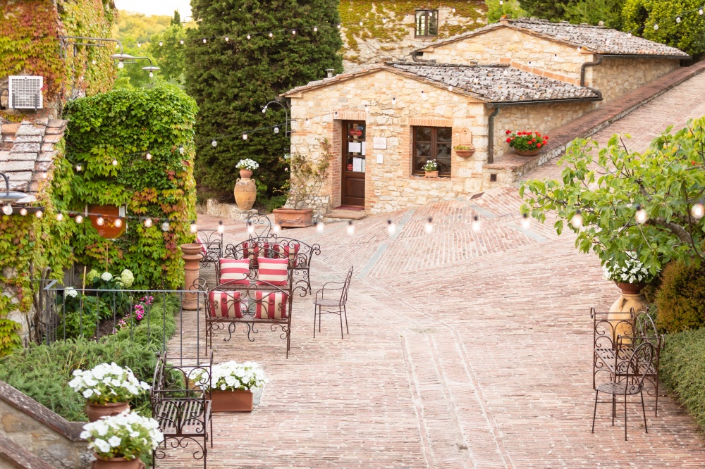 relaxing area in a villa in siena