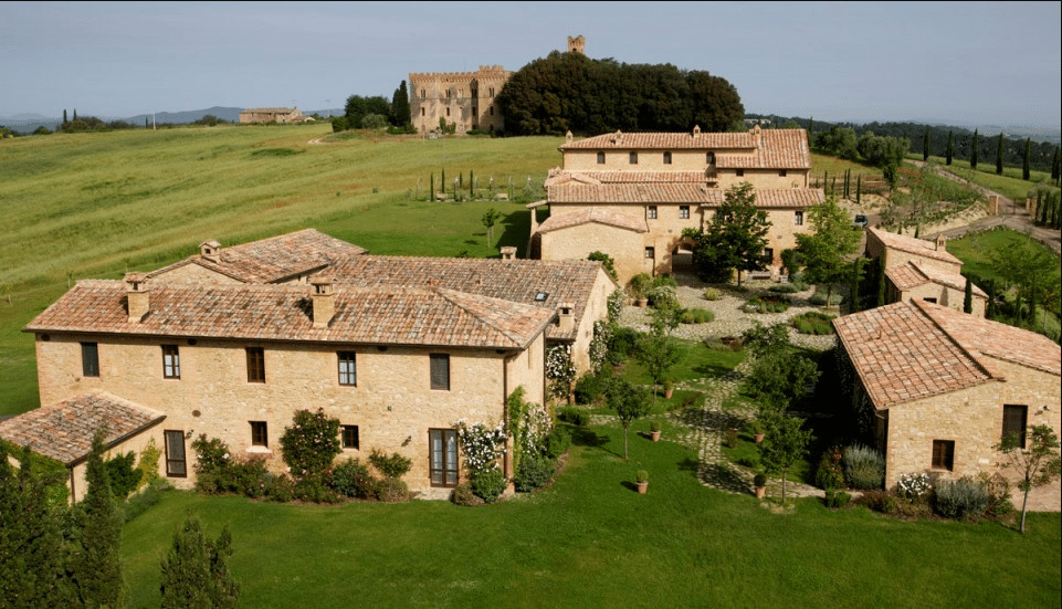 aerial vie of a villa for weddings