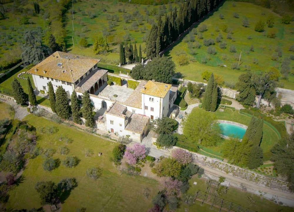 aerial view of a villa in florence