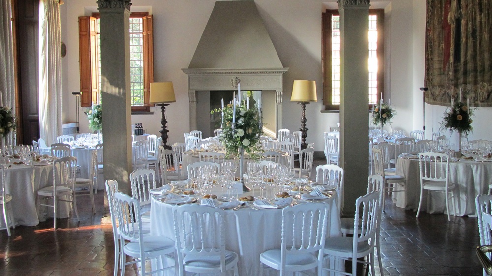 reception in a villa with view in florence