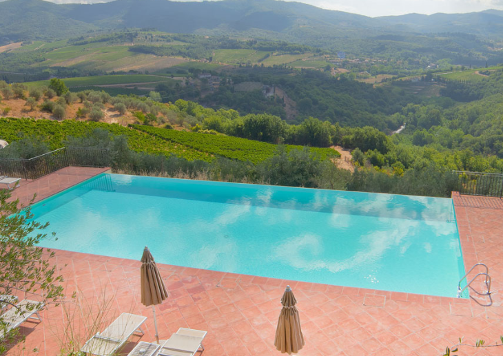 wedding castle with pool in chianti