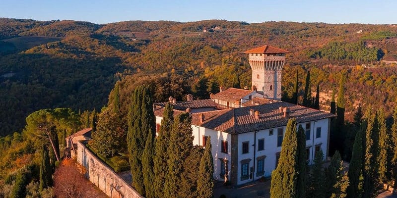 wedding castle with tower in chianti tuscany