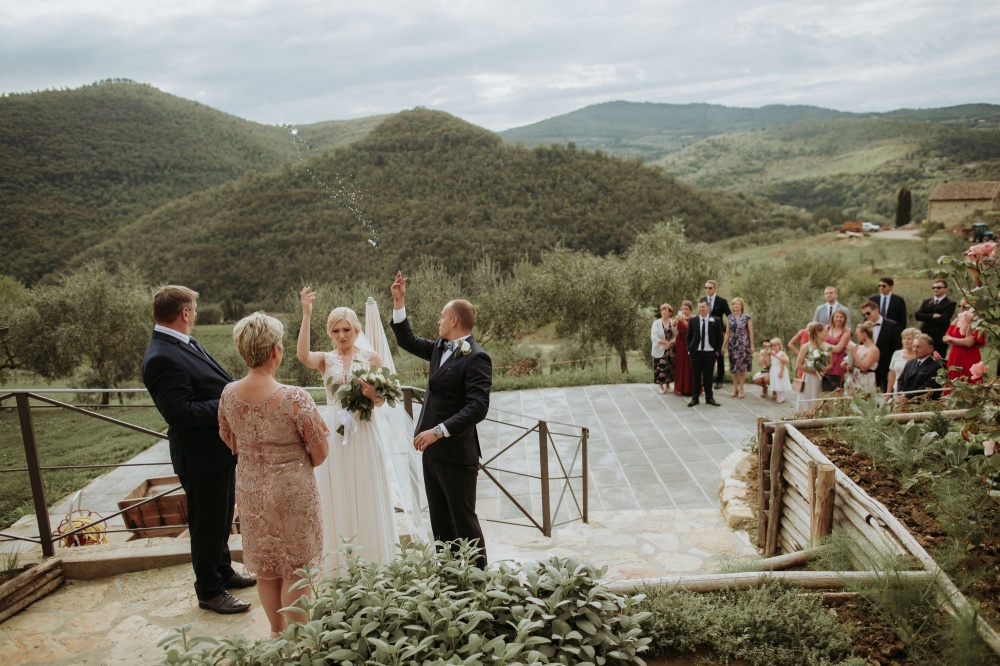 terrace view over the landscape in a wedding castle