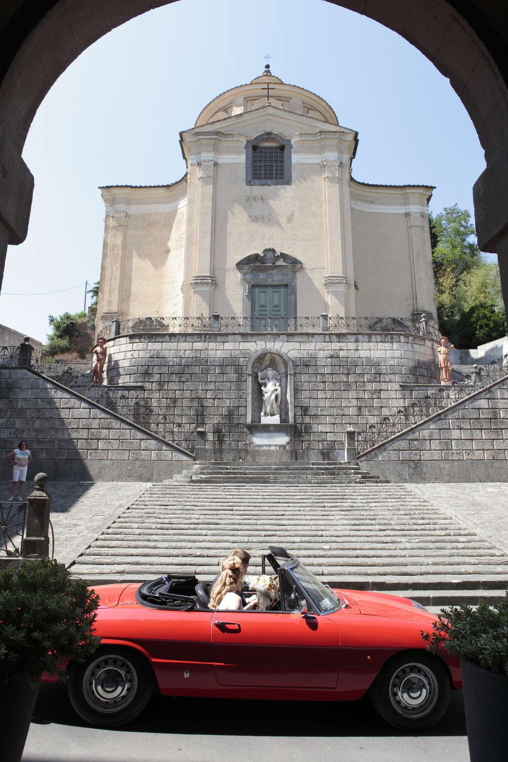 wedding ceremony church entrance in san miniato