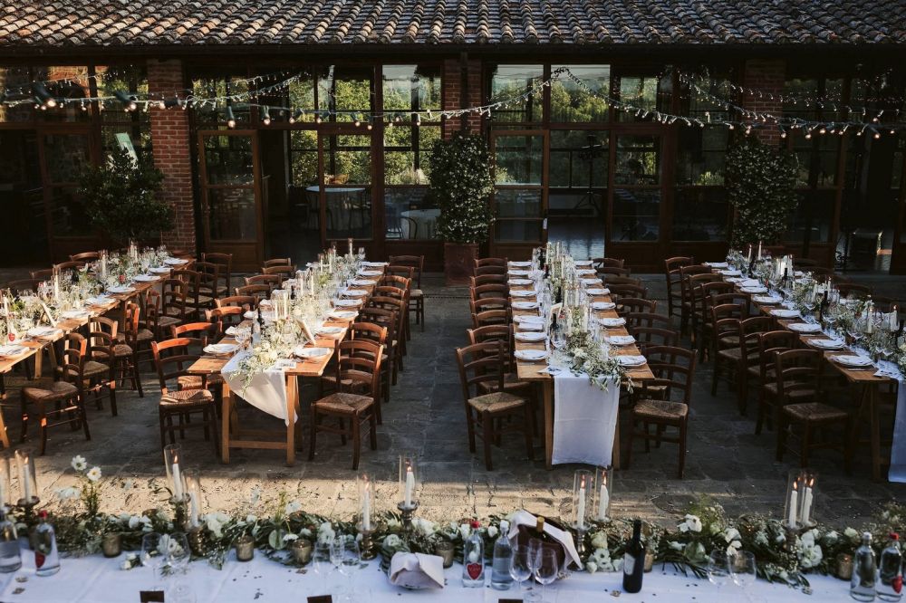 Wedding dinner at farmhouse for weddings in Tuscany