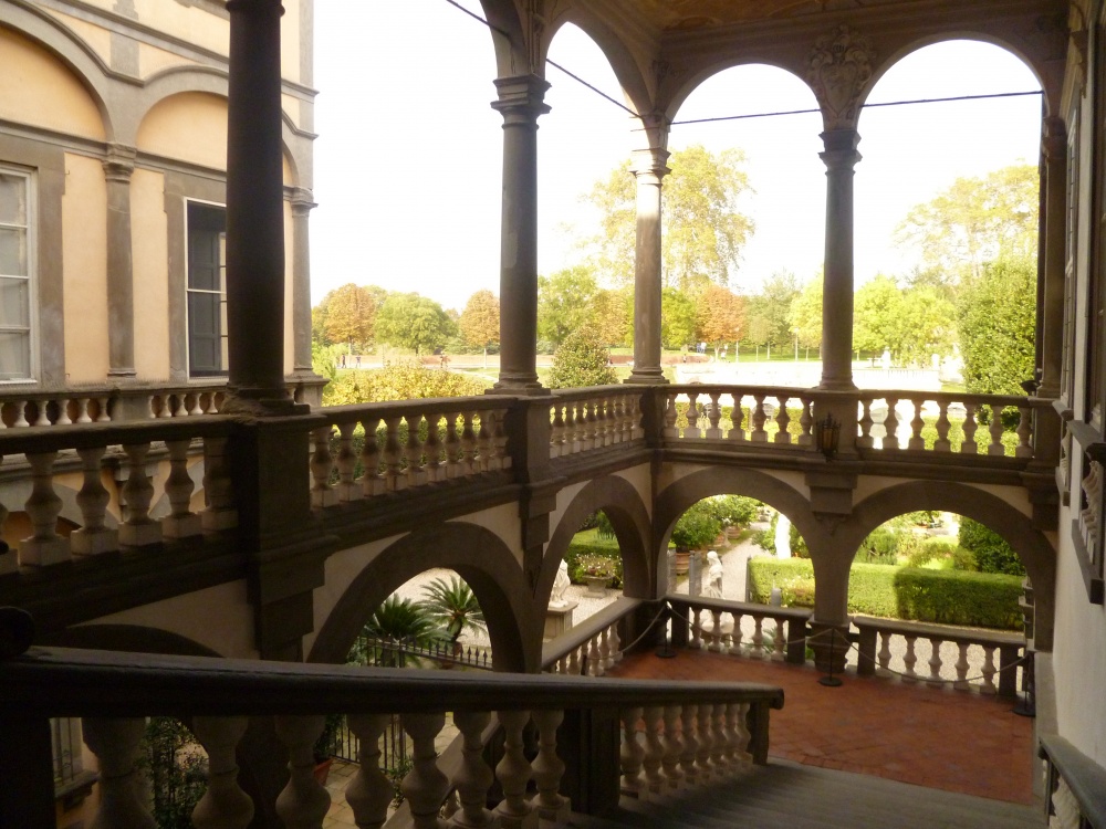 view of a loggia in a palace for weddings in lucca