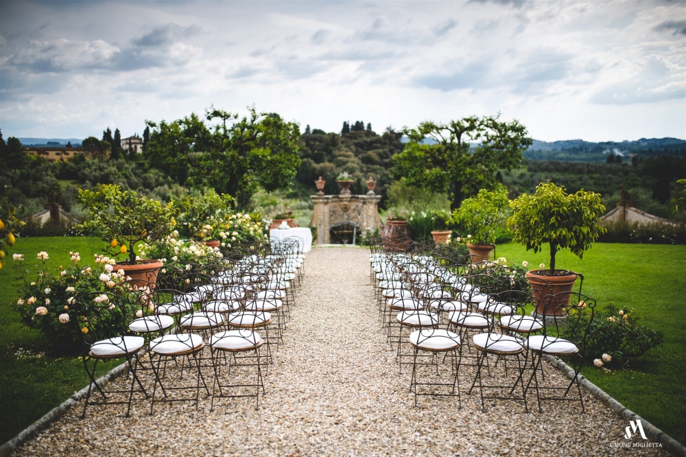 wedding rustic ceremony chair villa in florence