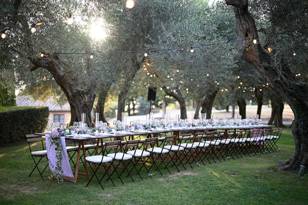 Wedding table at the country villa in southern Tucsany