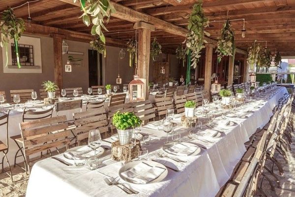 Table at wedding venue in Maremma