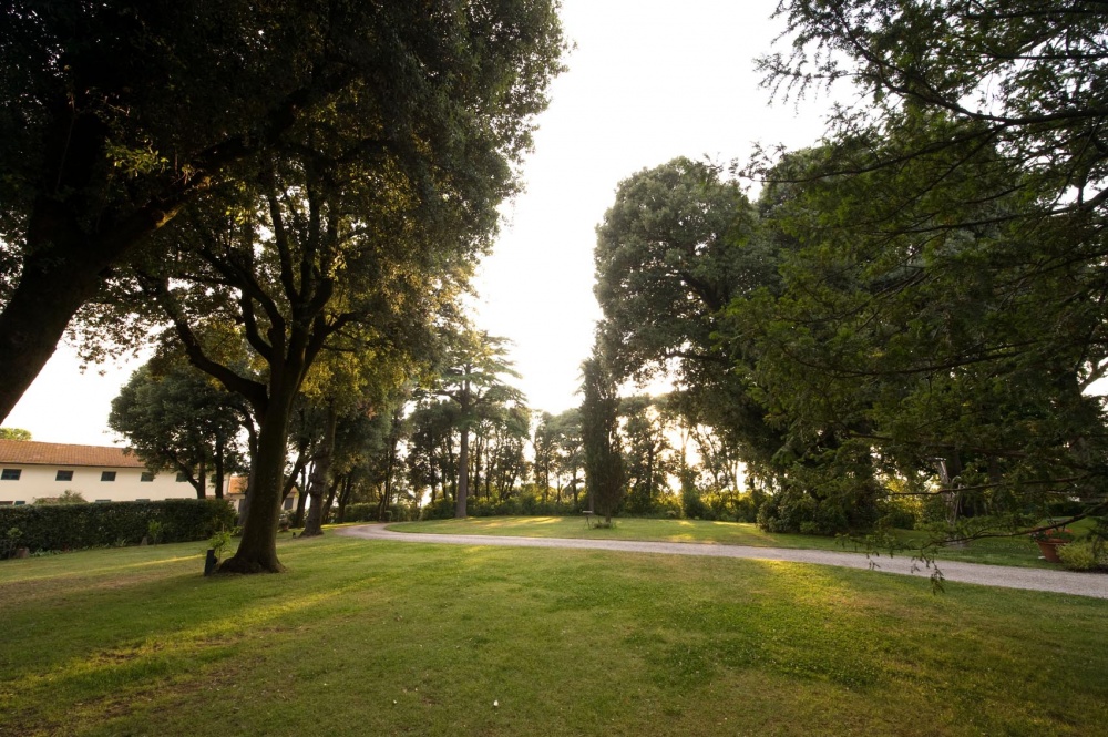 garden of a wedding villa in Pisa for the reception