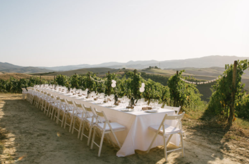 country table in a wedding villa in Pisa