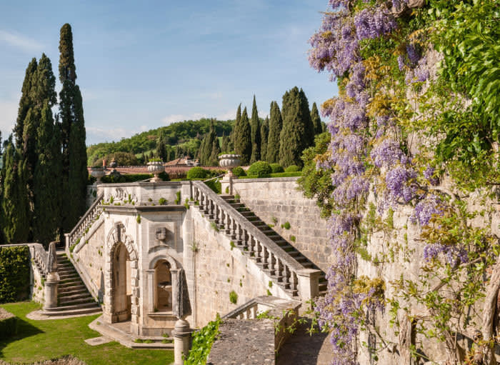 wedding villa in tuscany with wisteria