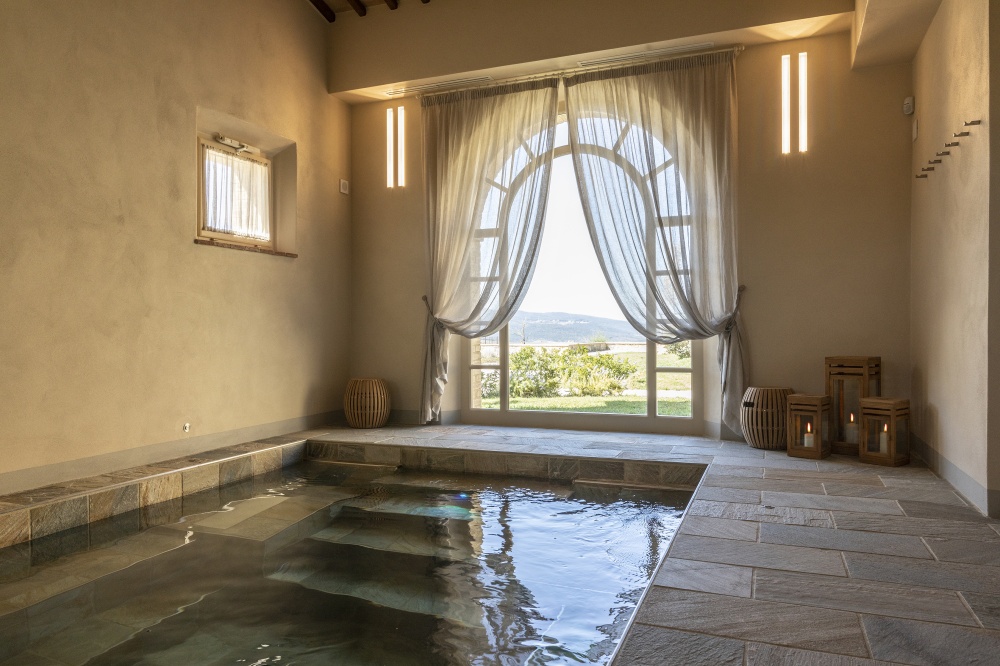 spa area for wedding events in a wine resort in tuscany